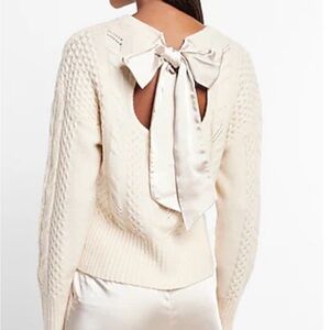 EXPRESS Cable Knit Tie Back Sweater